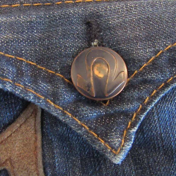 True Religion Jeans Unisex Size 29 Section Row Seat Dark Blue Wash Distressed - Picture 11 of 14